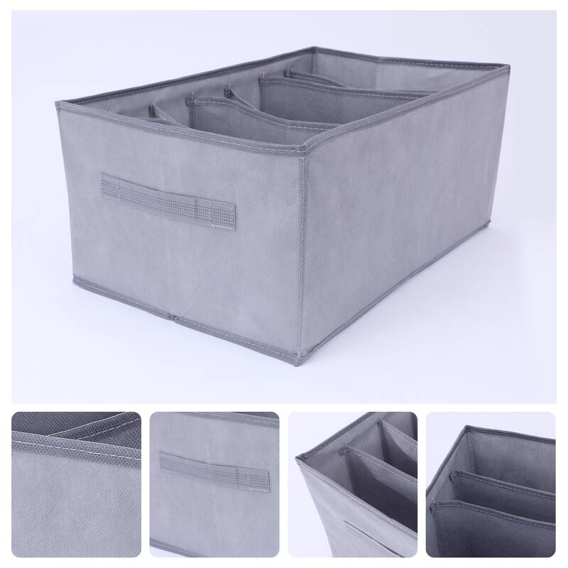 Storage Cube, Fabric Storage Bin with Handles for Shelves Closet, 1 Pcs Collapsible Storage Basket for Organizing Clothes Books - 7 Grid