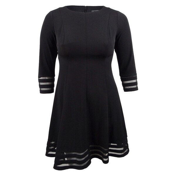 black fit and flare dress plus size