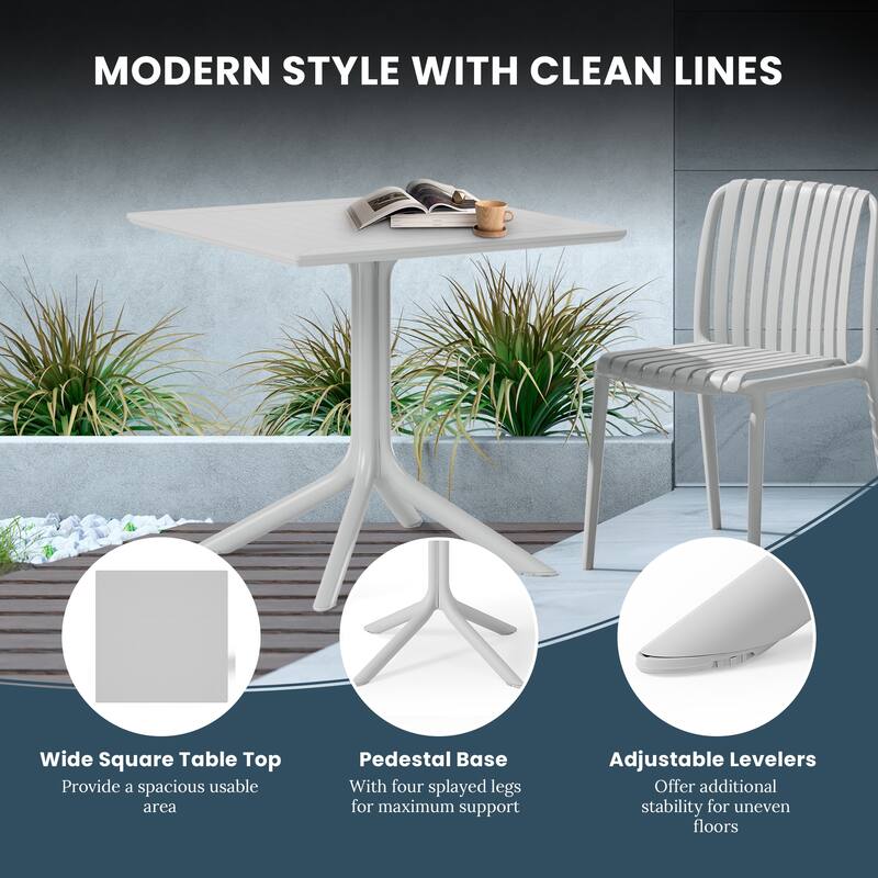 Frond and Form 31.5 Inch Outdoor Square Dining Table