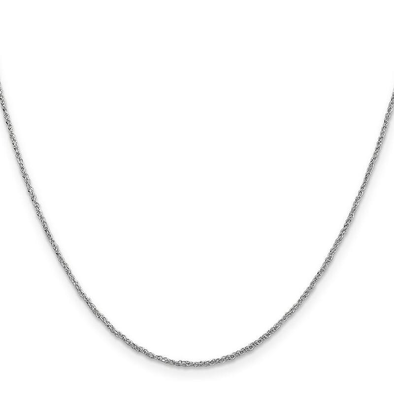 Curata 14k White Gold Solid 1.1mm Ropa Chain Necklace Options: 14 16 18 20