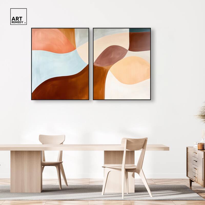 Shapes Revisited II Canvas Set of 2 by Art Remedy