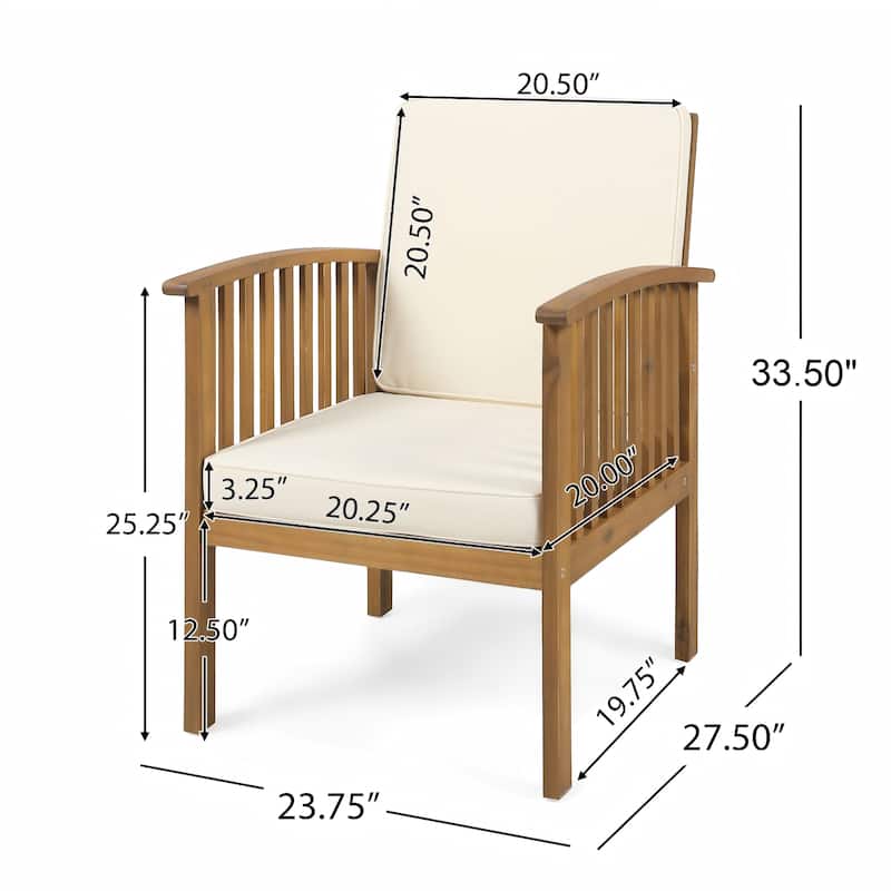 2pc Casa Acacia Club Chair Set Brown Waterproof Fabric Outdoor Patio Furniture 33.5in Tall