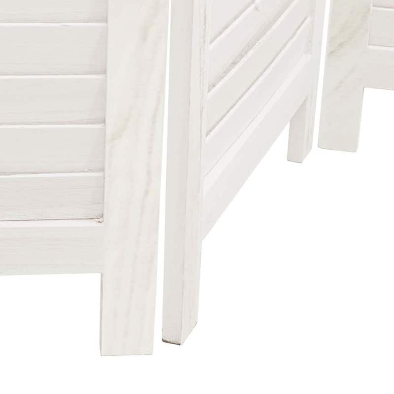 vidaXL Room Divider Privacy Screen Living Room White Solid Wood Paulownia