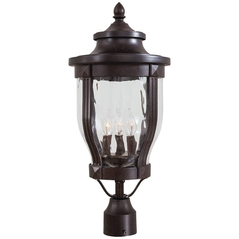 The Great Outdoors GO 8765 Merrimack 3 Light 23" Tall Post Light with - Corona Bronze