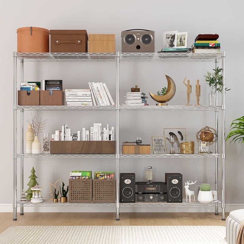 62.9''W Adjustable Storage Shelves NSF Wire Shelving Unit Multiple rows Shelving for Storage Rack Shelves