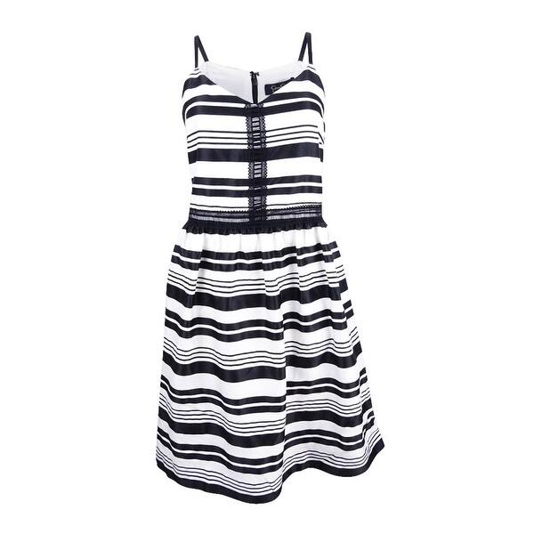 Shop Jessica Simpson Women S Striped Fit Flare Dress Black
