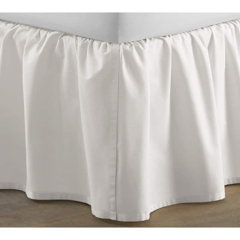 Laura Ashley White Cotton Ruffled 15-inch Drop Bedskirt