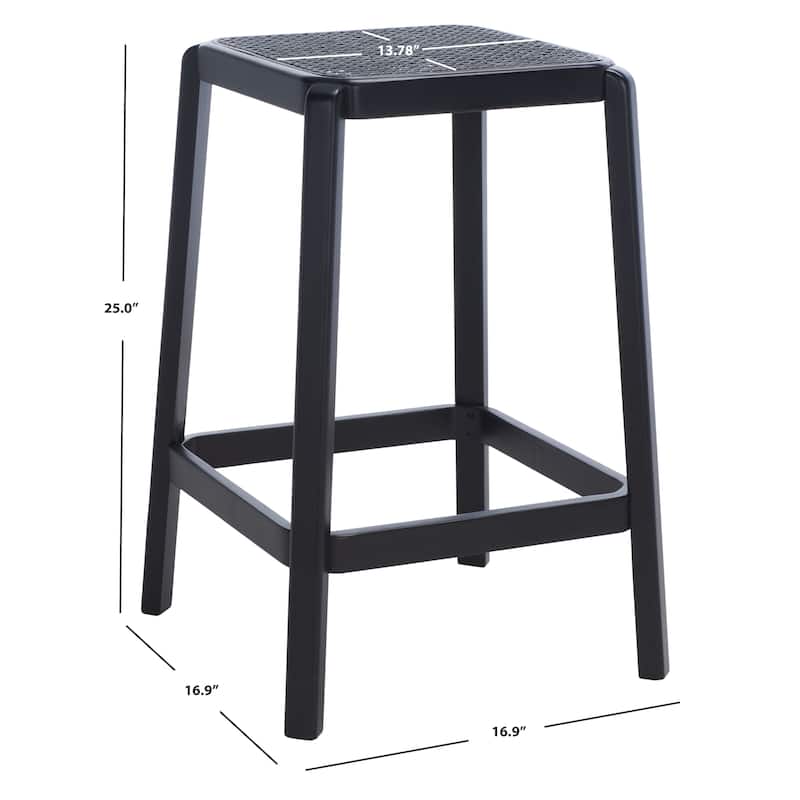 SAFAVIEH Flavia Backless Cane Counter Stool - 17" W x 17" D x 25" H - 17Wx17Dx25H