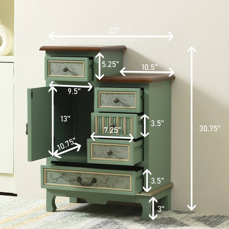 Farmhouse Handcrafted Wood Accent Chest Dresser