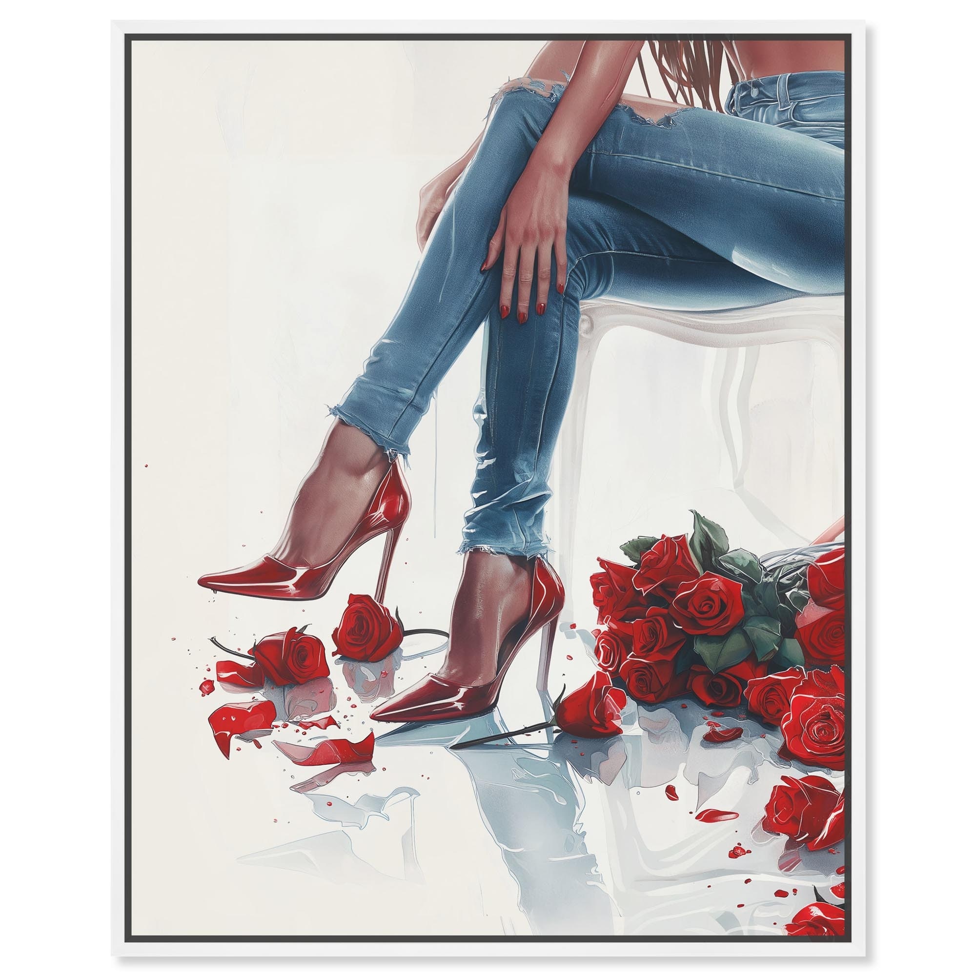 Rose Under the Heel Canvas Fashion Wall Art by Art Remedy