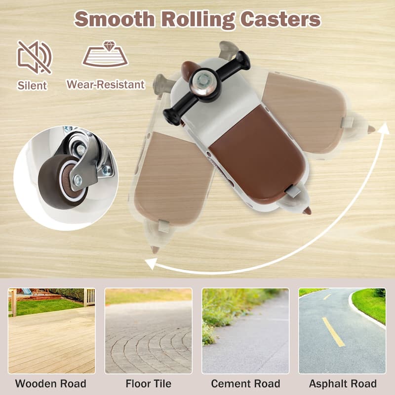 Babyjoy Ride on Toy Baby Dinosaur Sliding Car with4 Universal Casters - See Details