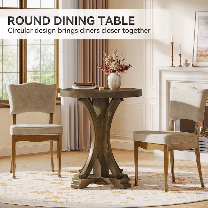 23" Solid Wood Pedestal Dining Table