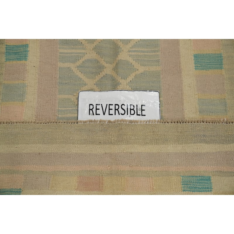 Hand Woven Oriental 100% Wool Carpet Southwestern Tribal Multi-Colored Kilim Area Rug - 5' 8'' X 4' 1''