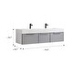 preview thumbnail 77 of 117, Vegadeo Bath Vanity with One-Piece Composite Stone Sink Top