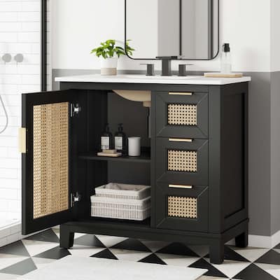 Dixie 36" Solid Wood Bathroom Vanity Cabinet