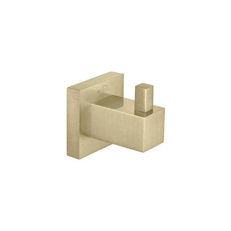 Cube Bathroom Towel & Robe Hook - Brush Gold