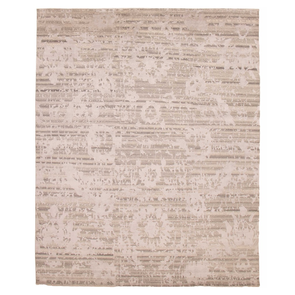 ECARPETGALLERY Hand-knotted Alma Light Grey Wool Rug - 8'0 x 9'11