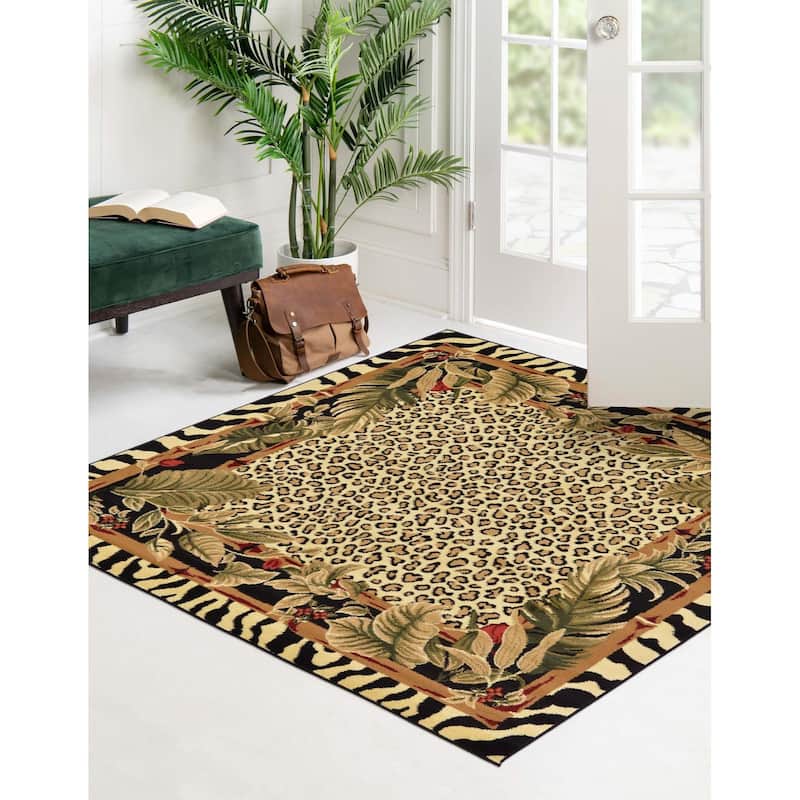 Animal Inspirations Azad Collection Area Rug - 5'3" Square - Cream