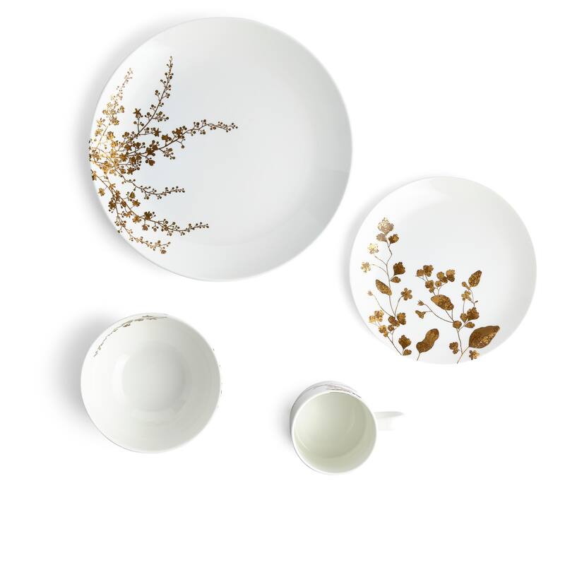 Vera Wang Jardin White 4-piece Fine Bone China Place Setting