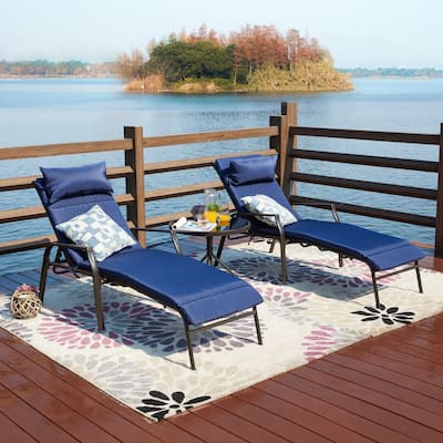 Patio Festival Outdoor Poolside 3-Piece Chaise Lounger Set