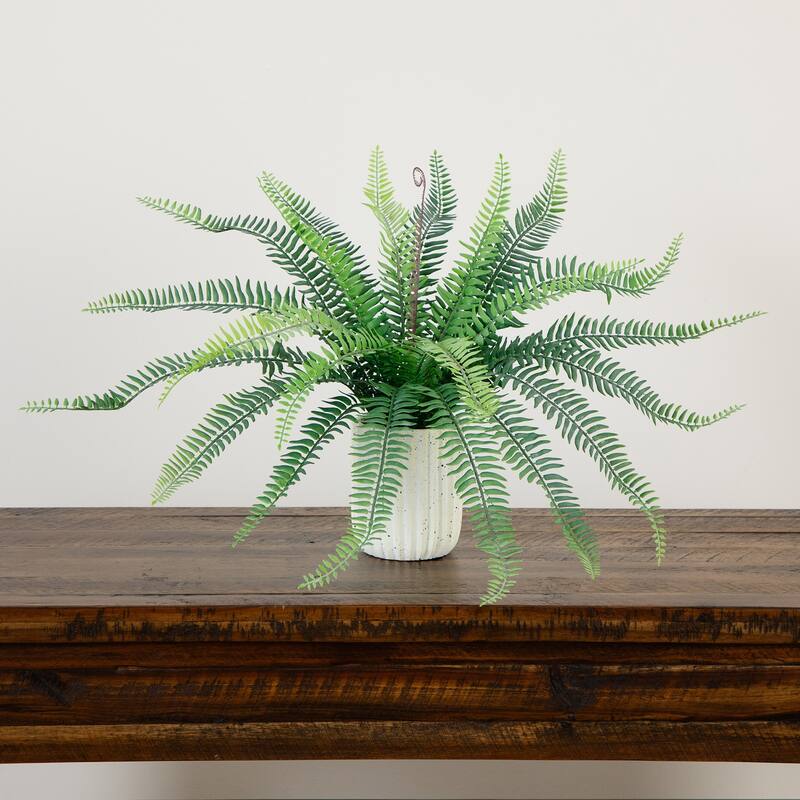 Boston Fern Artificial Potted Plant - 16" - Green