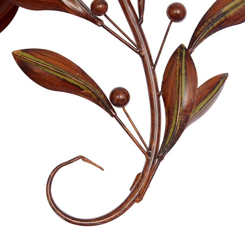 Metal Leaf Vine Home Wall Decor - Set of 2 Brown - Roche River Decor