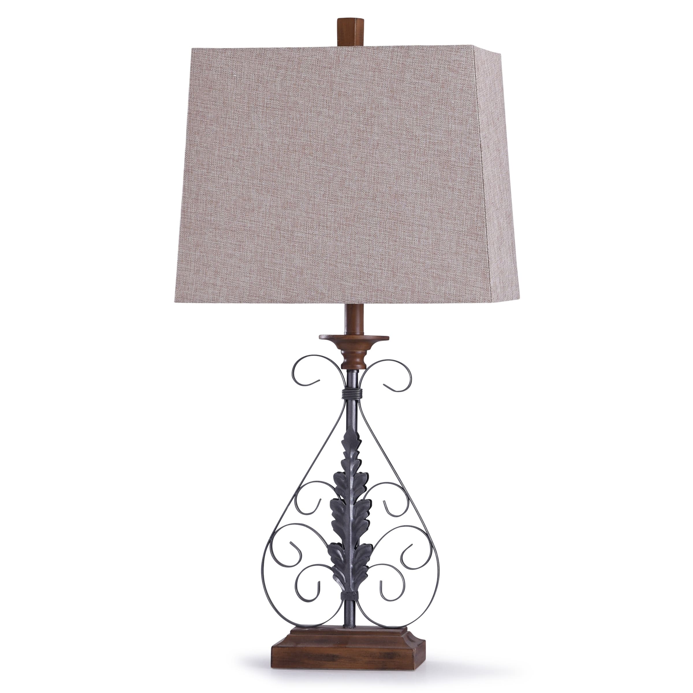 iron scroll table lamp