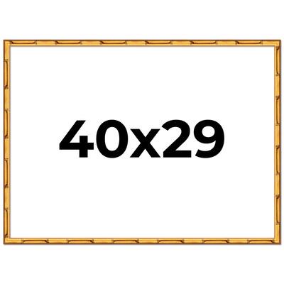 40x29 Frame Gold Bamboo Picture Frame Modern Photo Frame Includes UV Acrylic Shatter Guard Front Acid Free Foam Backing Board