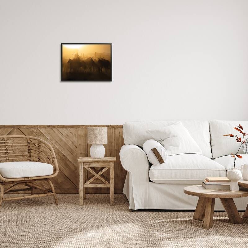 Stupell Western Cowboy at Dusk Framed Giclee Art Design by PBurchettePhoto