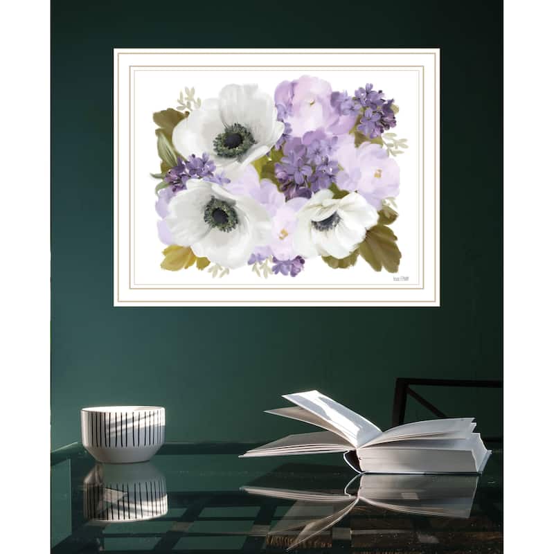 TrendyDecor4U Contemporary "Lilacs and Anemone" Framed Print Wall Art