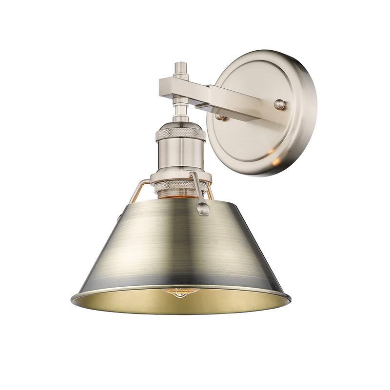 Orwell 1-Light Bath Vanity in Pewter with Aged Brass - Silver