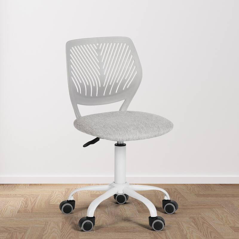 HomyLin Armless Swivel Kids Desk Chair with Mesh Padded Seating
