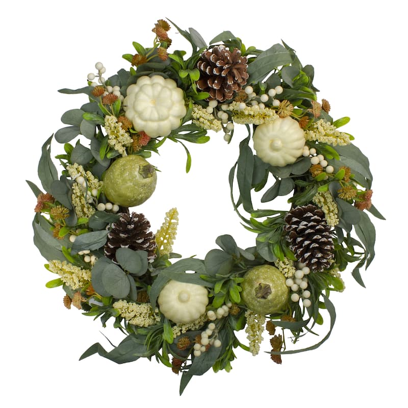 Artificial Gourds and Foliage Fall Harvest Wreath - 24 inch Unlit - N/A