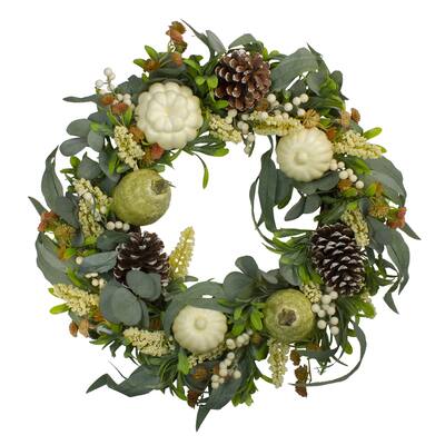 Artificial Gourds and Foliage Fall Harvest Wreath - 24 inch Unlit - N/A