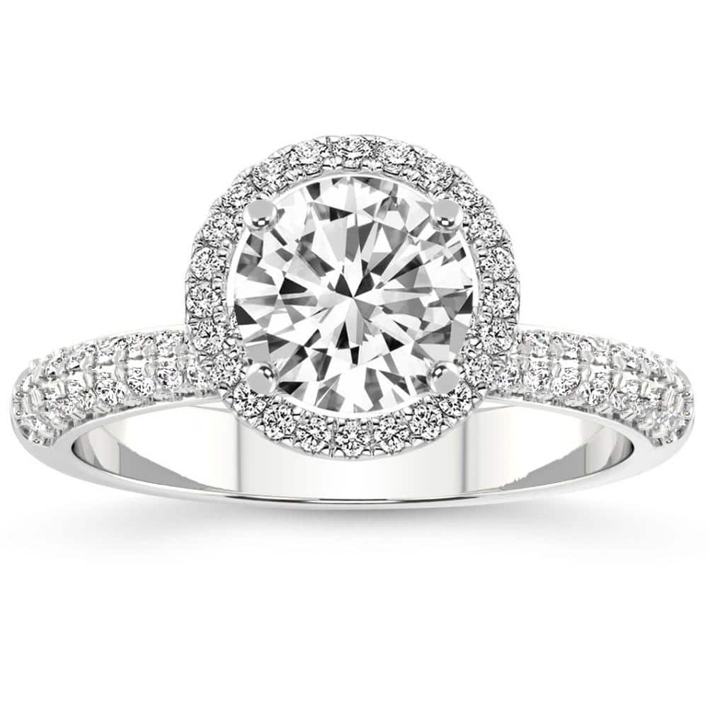 Bliss Diamond .86Ct Pave Diamond Halo Engagement Ring Lab Grown White, Yellow, or Rose Gold