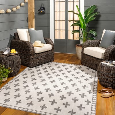 Livabliss Boronia Indoor/ Outdoor Mod Geometric Area Rug