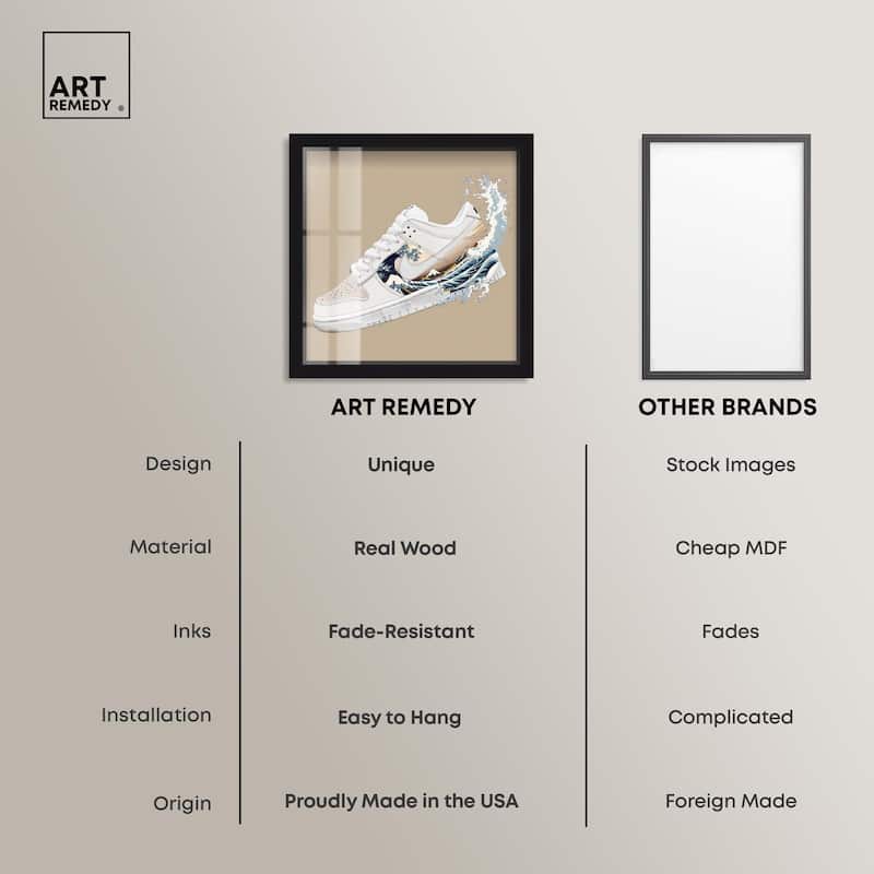 Great Wave Sneaker Splash Shadowbox by Art Remedy