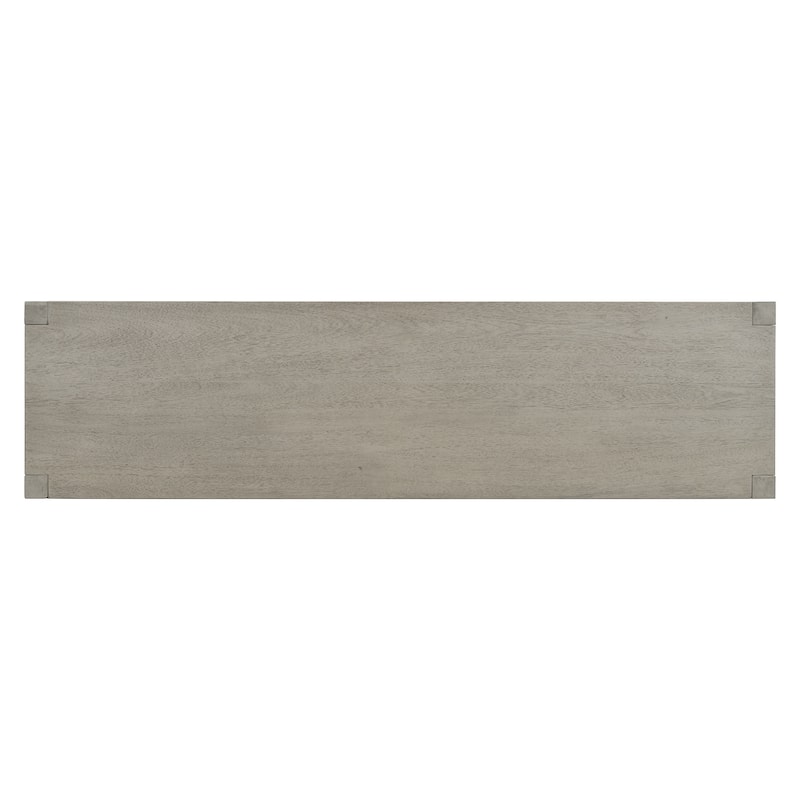 60''Acacia Veneer Console Table with 4 Spacious Drawers,Modern Crisscross Design Entryway Table with Open Bottom Storage