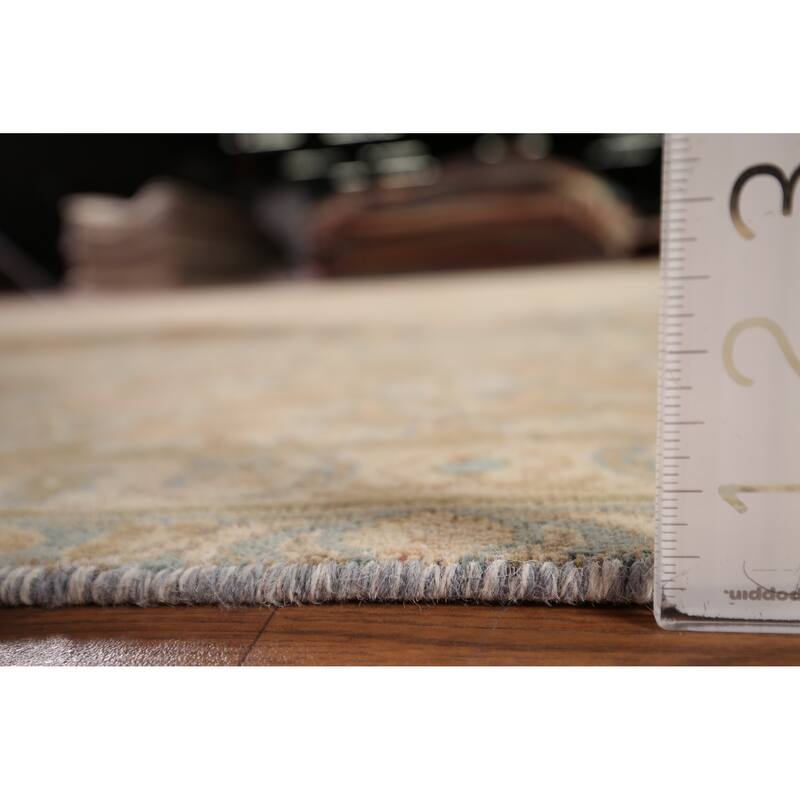 Distressed Muted Najafabad Persian Vintage Hand-Knotted Wool Carpet - 9'3" x 12'11"