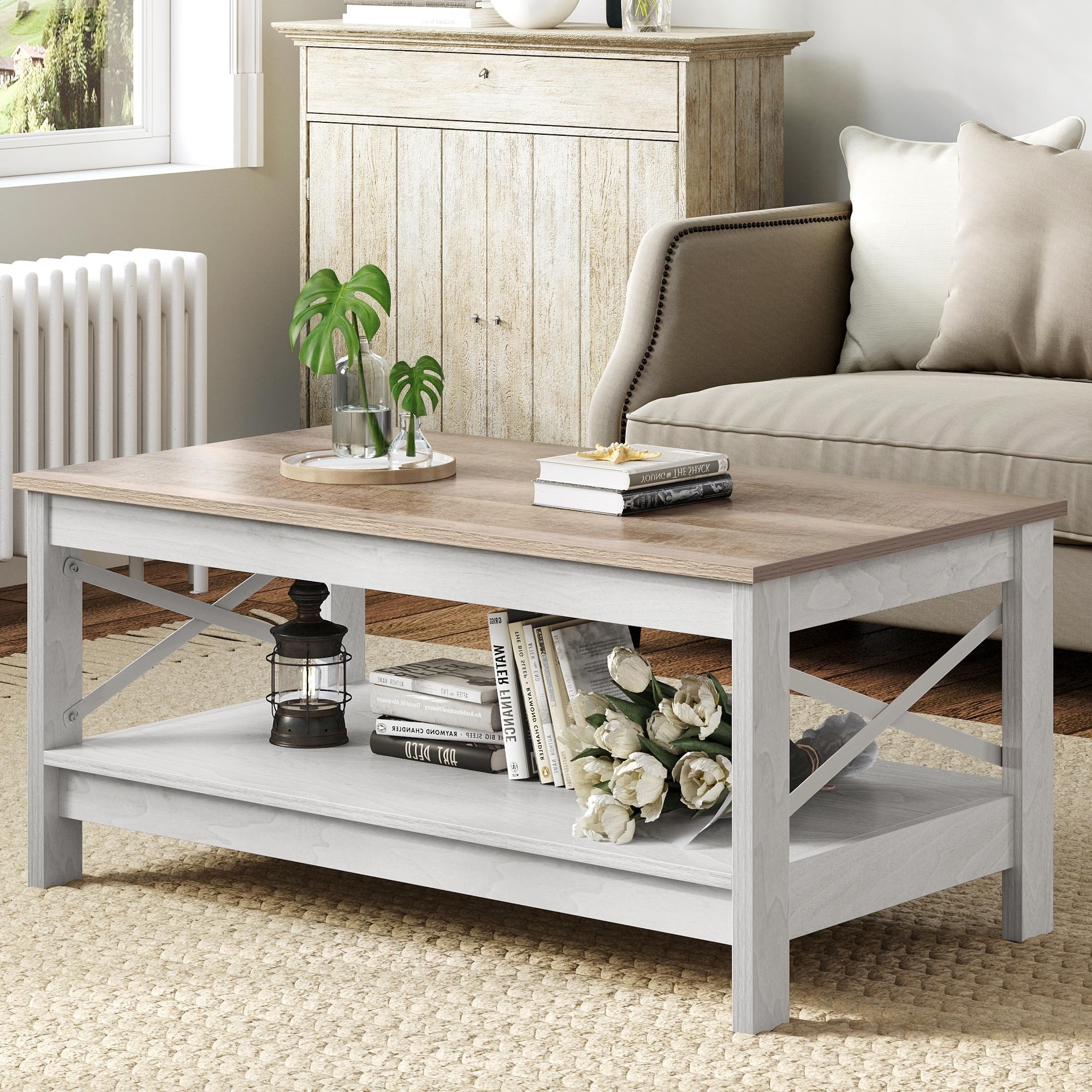 Oswald Modern Genuine Leather Bench with Button-tufted by HULALA HOME