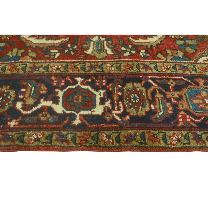 Fine Vintage Heriz Rehan Red/Navy Rug - 4'7" x 6'2"