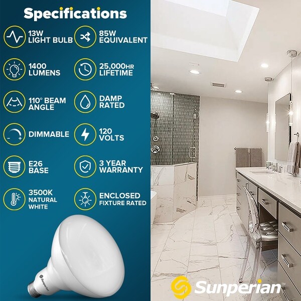 Bathroom flood light store bulb