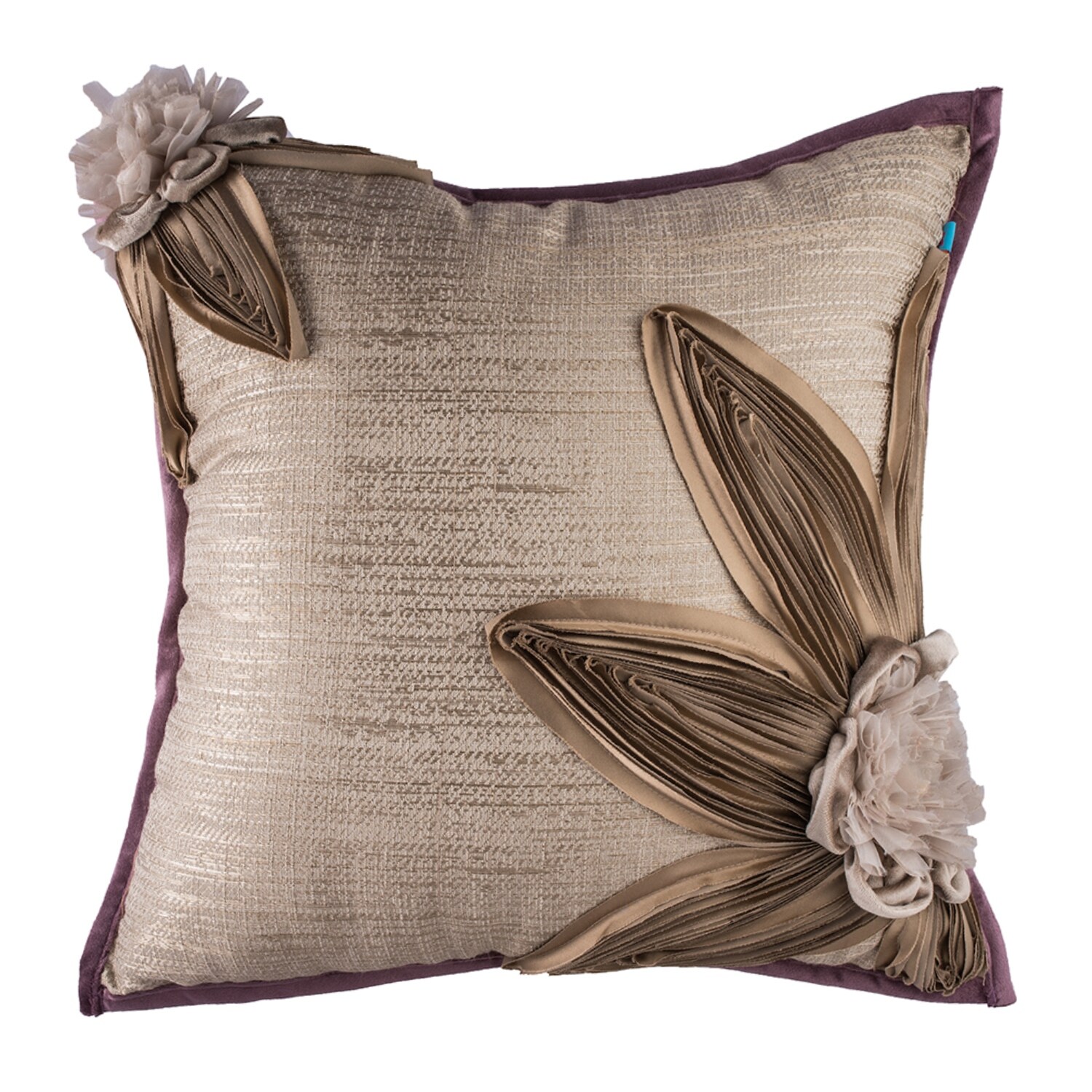 Shop Decorative Rustic Floral Taupe Handmade Boho Throw Pillow