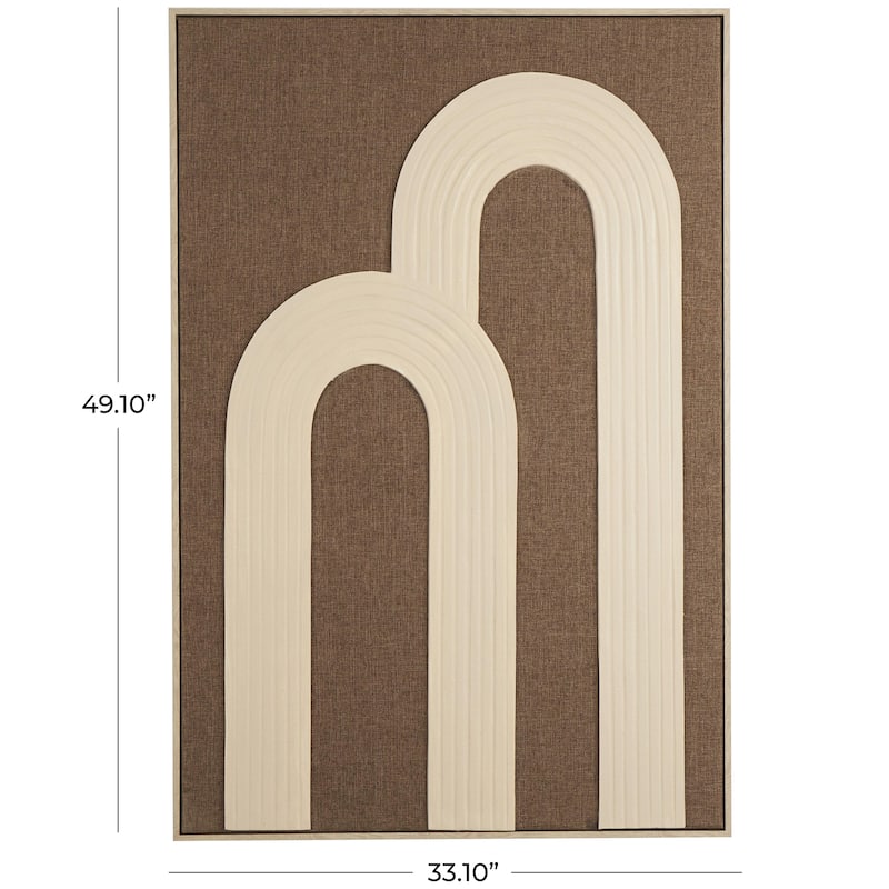 Polyester Geometric Living Room Wall Decor with Tan Layered Arches - Brown - Roche River Decor