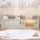 preview thumbnail 10 of 14, Wood Twin Size Platform Bed with Semi-enclosed Fence