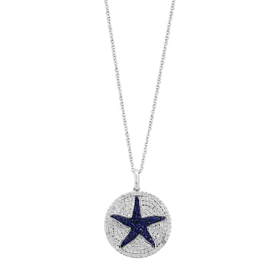 EFFY 14K Gold Diamond Natural Sapphire Starfish Pendant Necklace