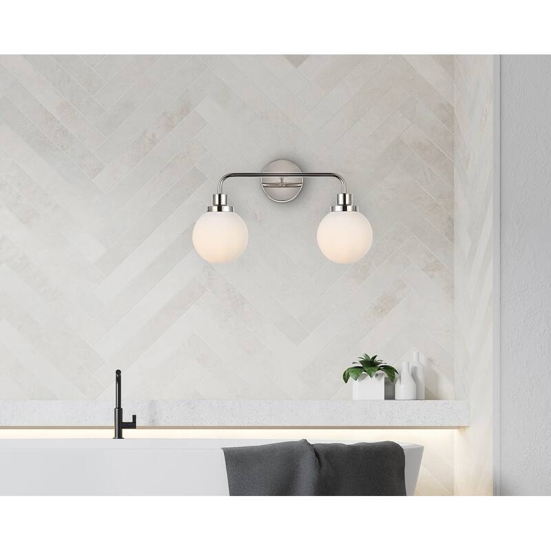 Hudson 2-light Bath Sconce with Frosted Shade