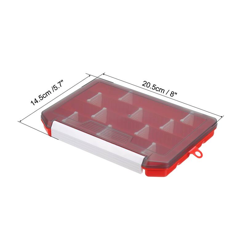 Waterproof Fishing Lure Box, Plastic Fish Tackle Accessory Storage - Red