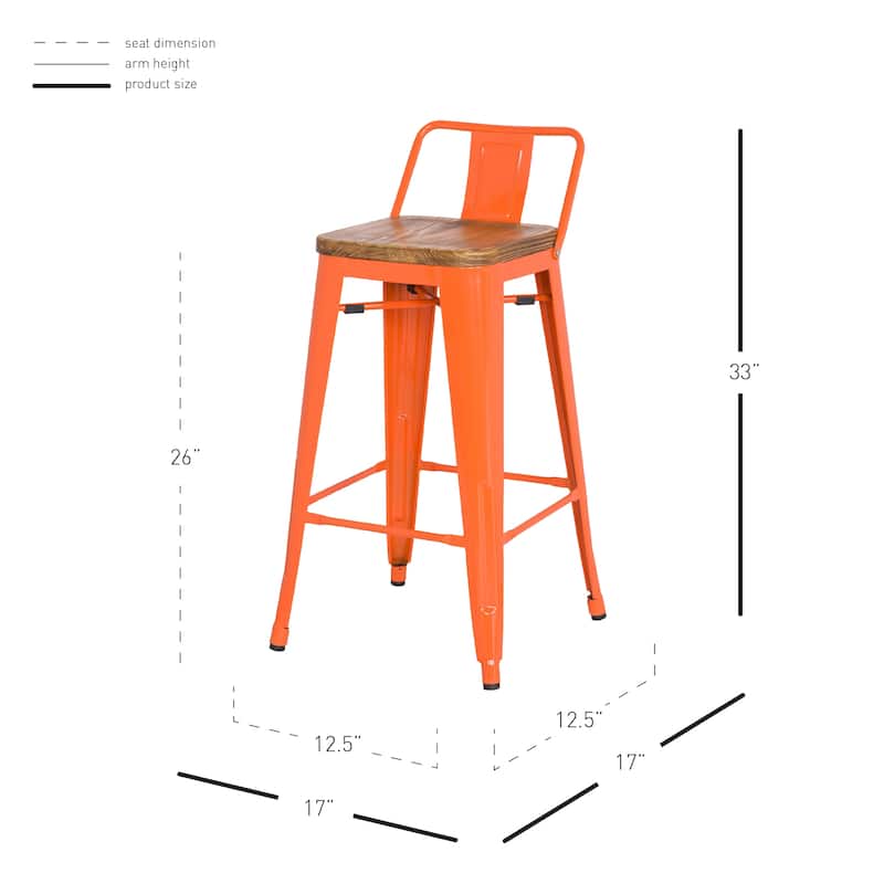 NPD Furniture Metropolis Low Back Counter Stool (Set of 4)