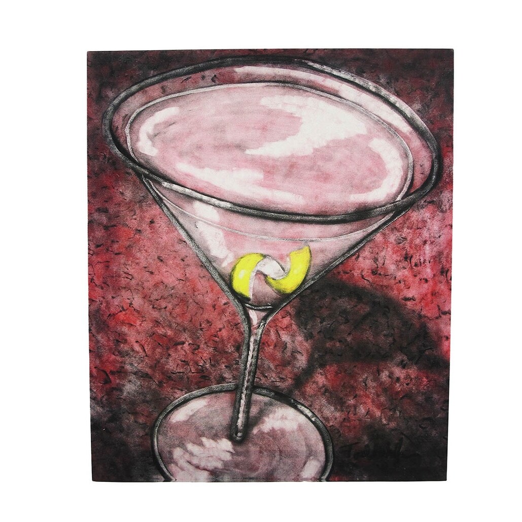 Shop Pink Cosmopolitan Lemon Twist Cocktail Canvas Wall Art Free